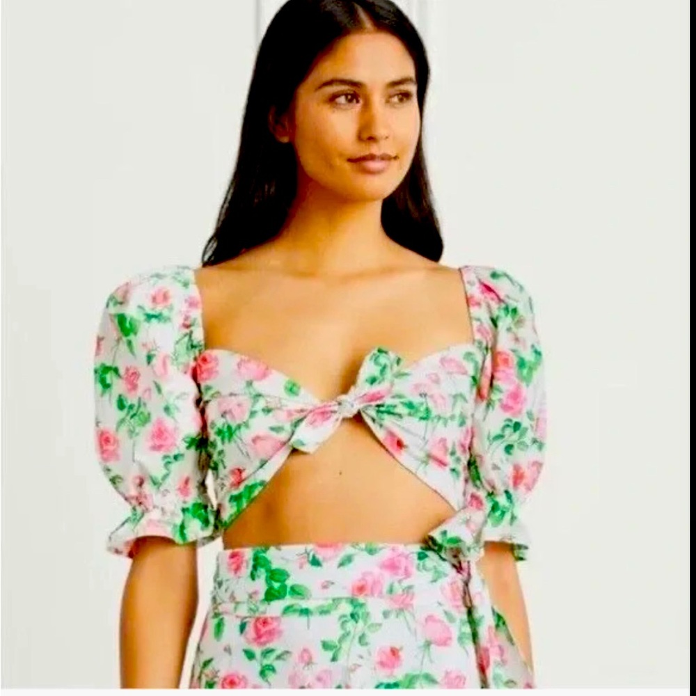 Hill House Isabella Top - size M- pink roses- barely worn